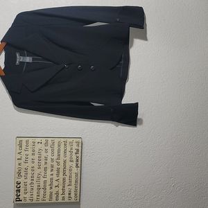 Bisou Bisou Black Blazer w/Decorative Front Buttons Flared End of Sleeves Sz. 6